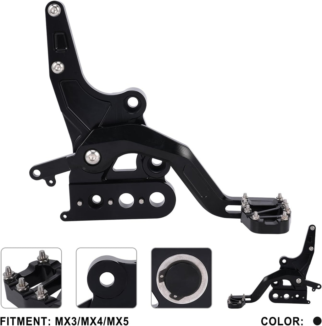 CHANGCHENG Dirt Bike Foot Pedal Lever Kit Aluminum CNC for Talaria Sting MX3 MX4 Electric Dirt Bike Black