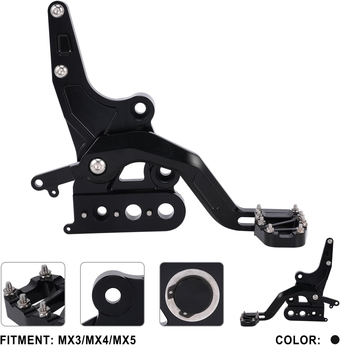 CHANGCHENG Dirt Bike Foot Pedal Lever Kit Aluminum CNC for Talaria Sting MX3 MX4 Electric Dirt Bike Black