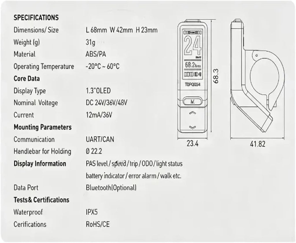 72V Electric Off-road Motorbike OLED Instrument Panel; 4-pin Plug-in Speedometer, Compatible With Talaria Sting MX3 TL3000