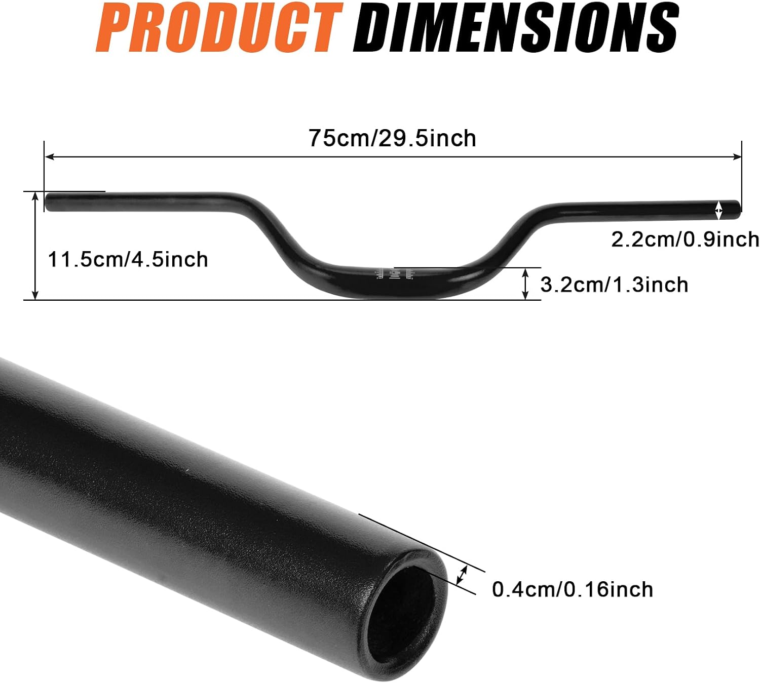 Motorcycle Handle Bars, PSLER Heighten Handlebars 7/8 22mm Handlebars 31.8mm Riser Handlebar for Sur Ron Light Bee X/S Segway X160/X260 Talaria Sting MX3 R MX4 Talaria XXX E-Ride Pro 79Bike (Black)