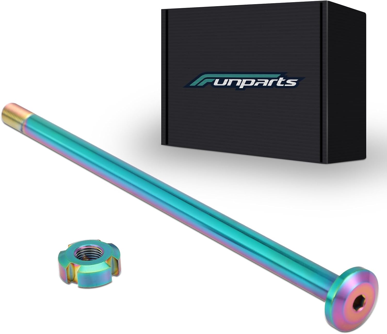 Funparts Center Axle Flat Fork Shaft Axle with Nut Titanium Alloy Jackshaft Axis for Surron Sur Ron LBX Electric Dirt Bike