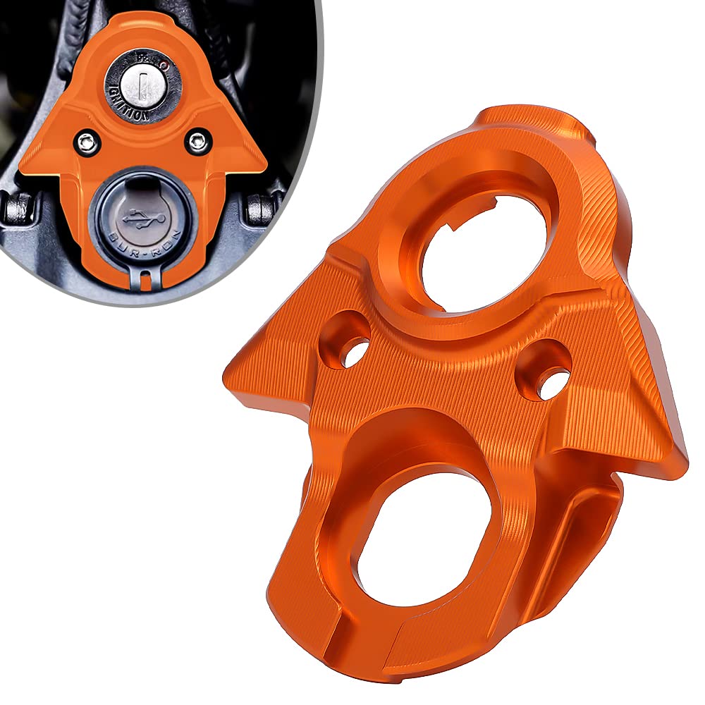 JFG RACING Ignition Key Switch Cover for Surron Light Bee,CNC Key Set Ignition Lock Cylinder Ring Cover Trim for Dirt Bike Sur Ron Light Bee X and S/X160/X260-Orange