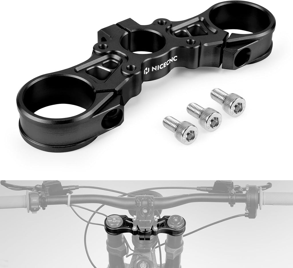 NICECNC Black Upper Triple Clamp Top Link Plate Bracket Compatible with Surron Light bee X/S See Fitment Off-Road Motorcycle Modified Upper Plates