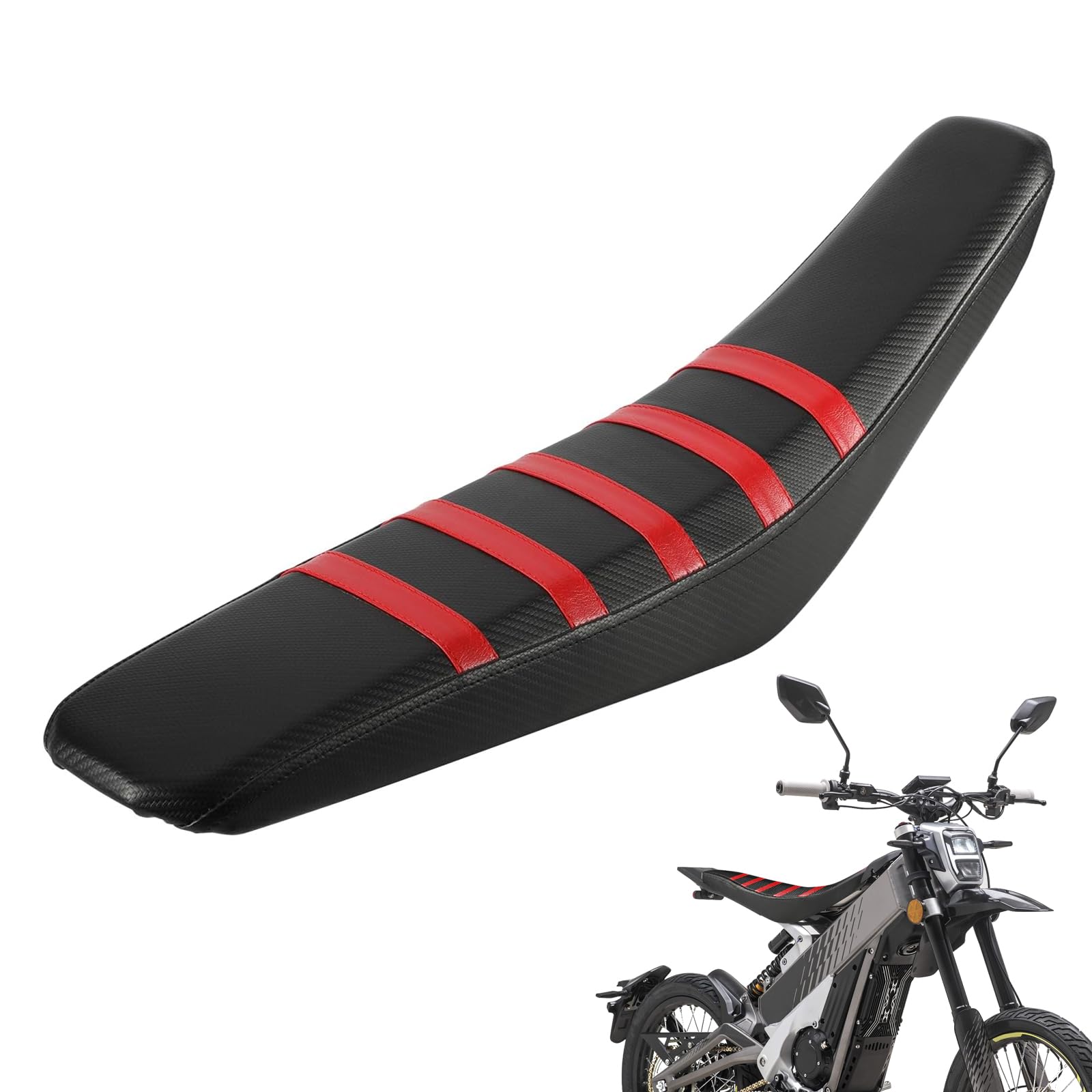 Dirt Bike Seat Cover Ribbed Soft Seat Cover for Talaria XXX X3 Electric Dirt Bike Ebike Red