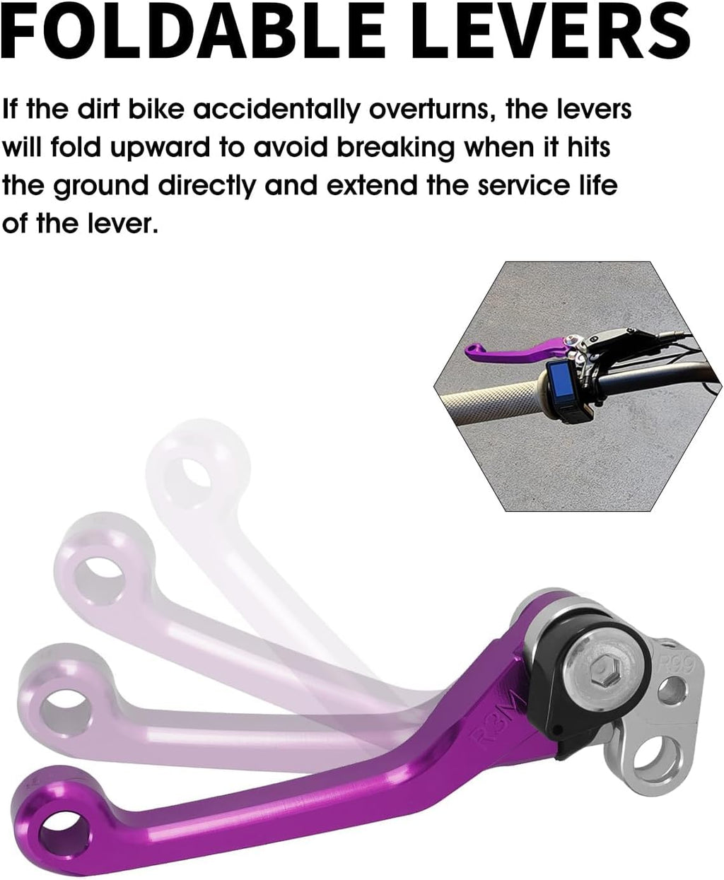JFG RACING Brake Levers for Surron Light Bee,CNC Adjustable Foldable Handle Brake Levers Replacement for Dirt Bike Surron Light Bee X and S/X160/X260-Black