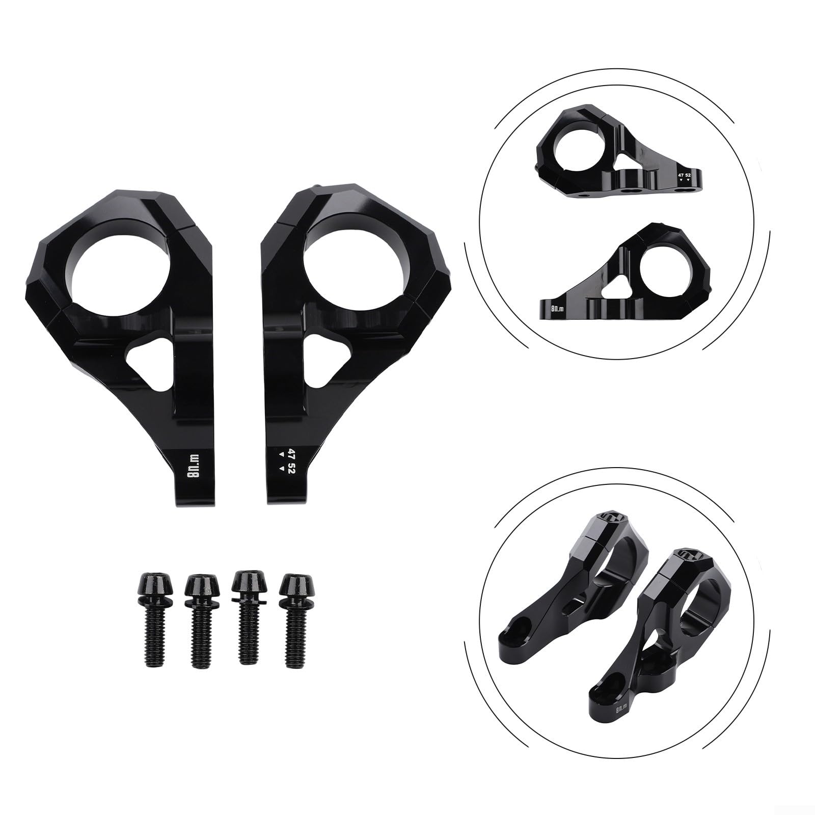 Direct Mount Stem 31.8mm 6061 Aluminium Alloy CNC For DH Dual Crown Fork Mountain Bike For Surron For Light Bee Dirt Bike, 35Mm Rise, Black/Purple/Orange/Silver(Black)