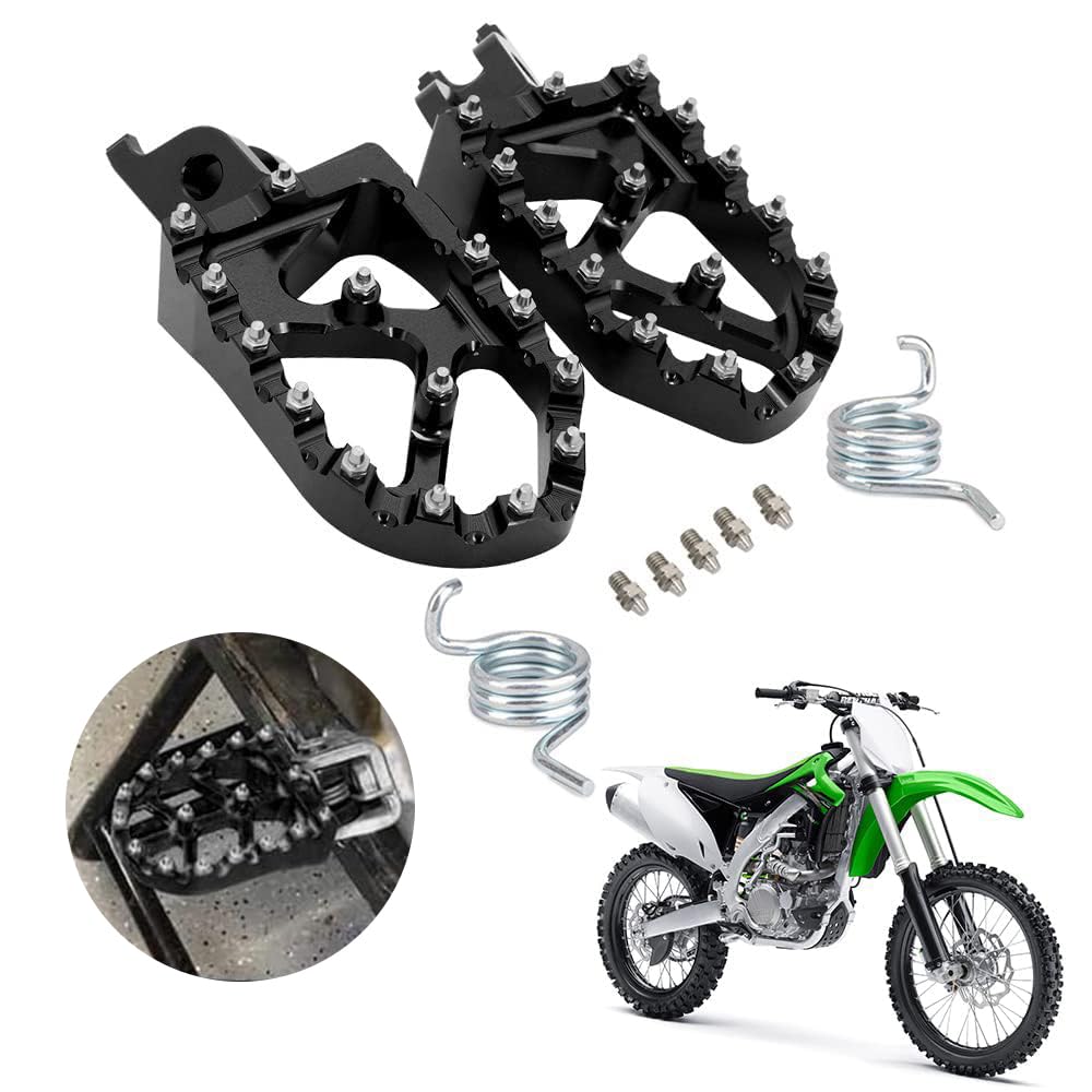 AnXin Dirt Bike Foot Pegs Motorcycle Footpegs Foot Pedals Rests CNC for KLX 110 KLX110 2002-2023 KLX110L 2010-2023 KX60 1998-2003 Pit Bike Black