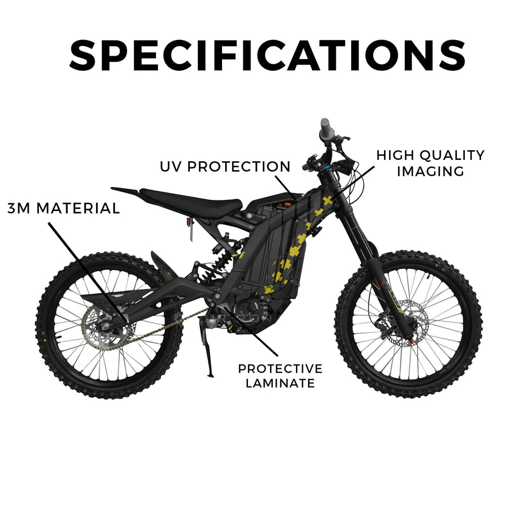 Glossy Glitter Surron Ultra Bee Graphics Kit Wrap - Blue Hex Parts - Sur-Ron Skin - Premium 3M Vinyl Protective Wrap Decal Cover - Easy to Apply | Crafted in The USA by MightySkins