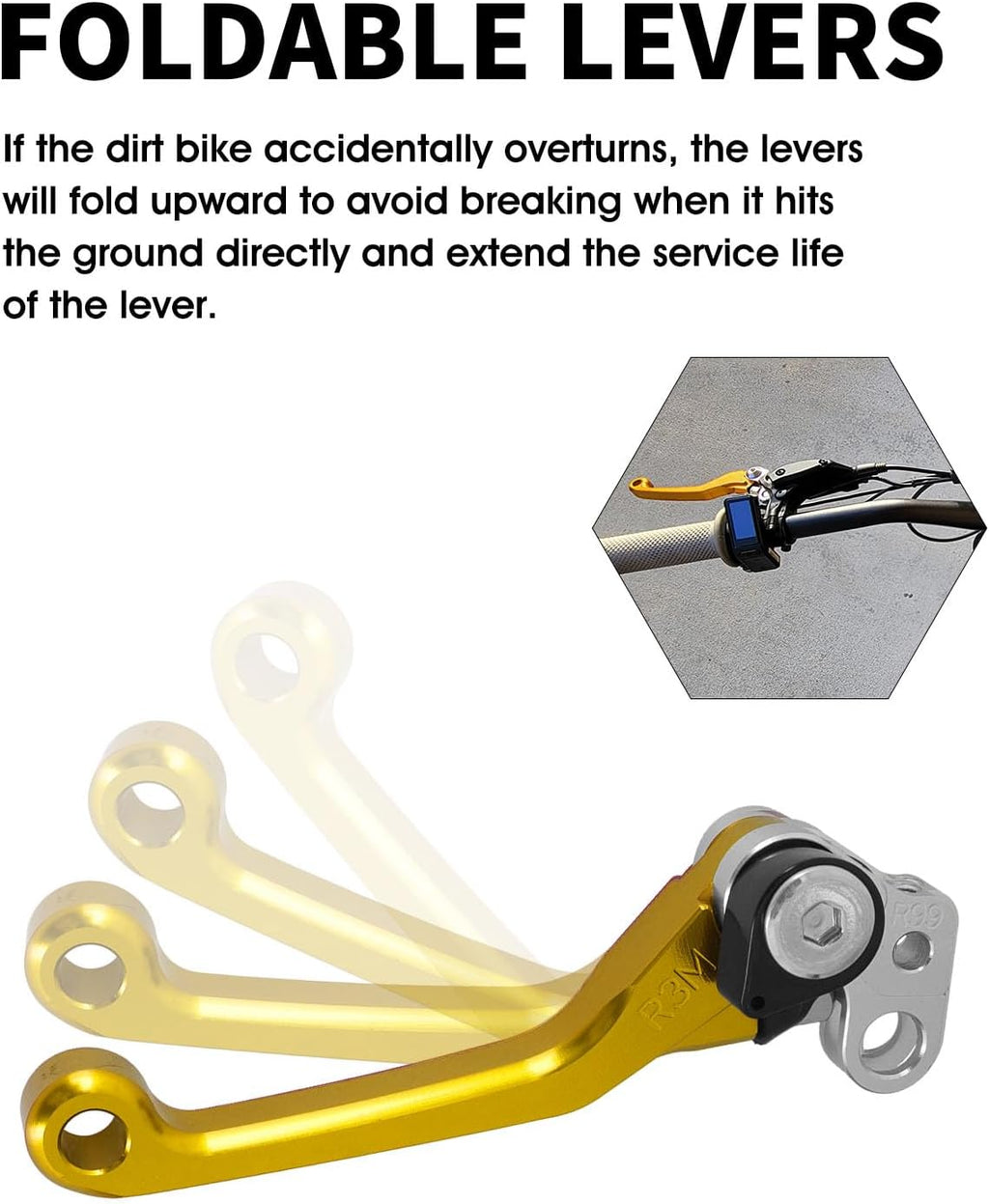 JFG RACING Brake Levers for Surron Light Bee,CNC Adjustable Foldable Handle Brake Levers Replacement for Dirt Bike Surron Light Bee X and S/X160/X260-Black