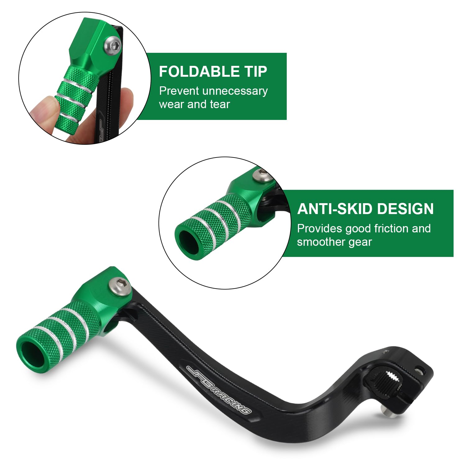 JFG RACING Motorcycle Gear Shifter Shift Lever Folding Tip CNC for CRF 110 CRF110F 2013-2023 TTR 110 08-09 11-21 Black