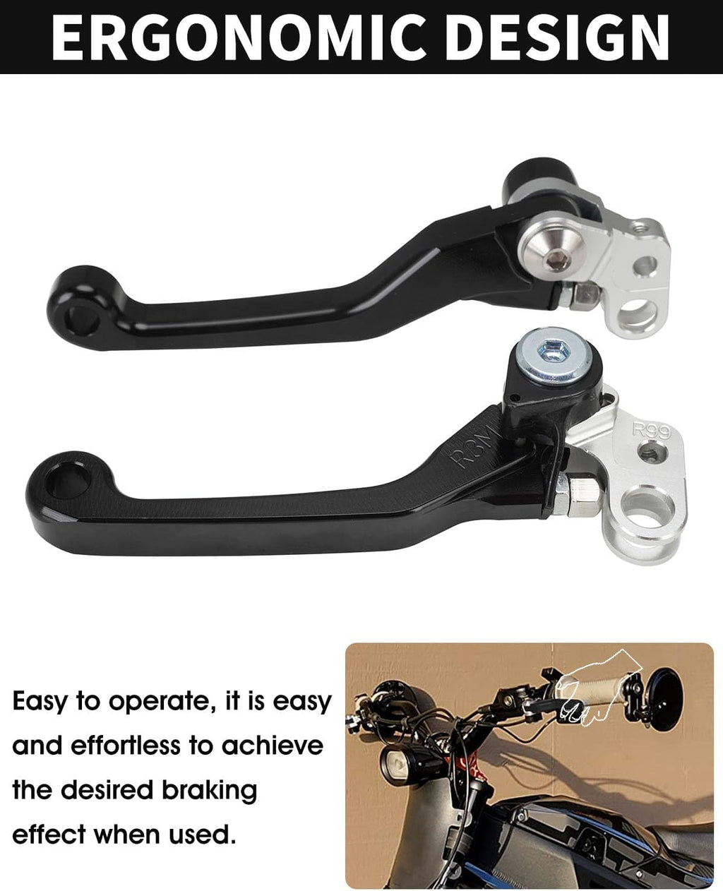 JFG RACING Brake Levers for Surron Light Bee,CNC Adjustable Foldable Handle Brake Levers Replacement for Dirt Bike Surron Light Bee X and S/X160/X260-Black
