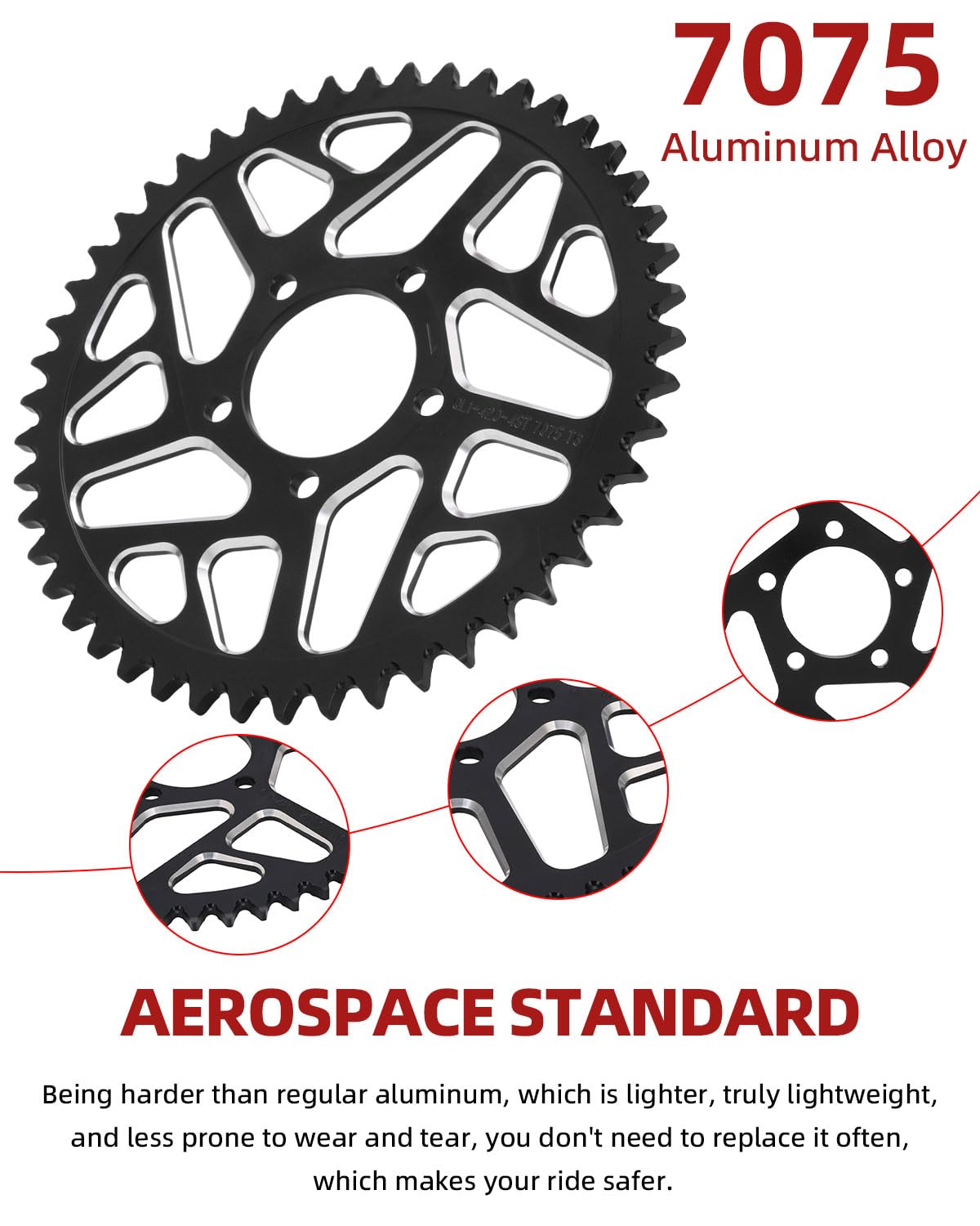 Sprocket for Surron,60T Chain Sprocket for Dirt Bike Sur Ron Light Bee S/Light Bee X/X160/X260/Talaria Sting MX3/Talaria Sting R MX4 - Red