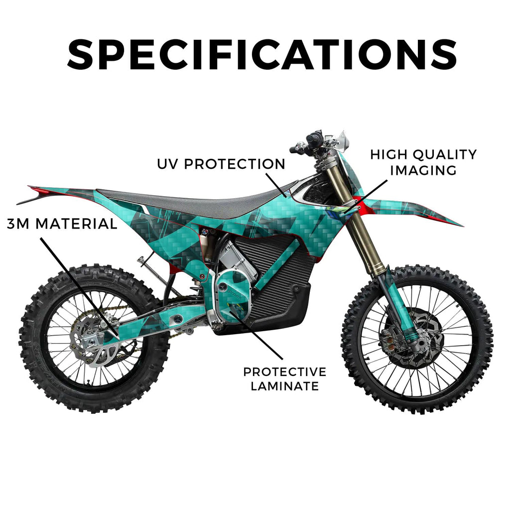 Glossy Glitter Surron Ultra Bee Graphics Kit Wrap - Blue Hex Parts - Sur-Ron Skin - Premium 3M Vinyl Protective Wrap Decal Cover - Easy to Apply | Crafted in The USA by MightySkins