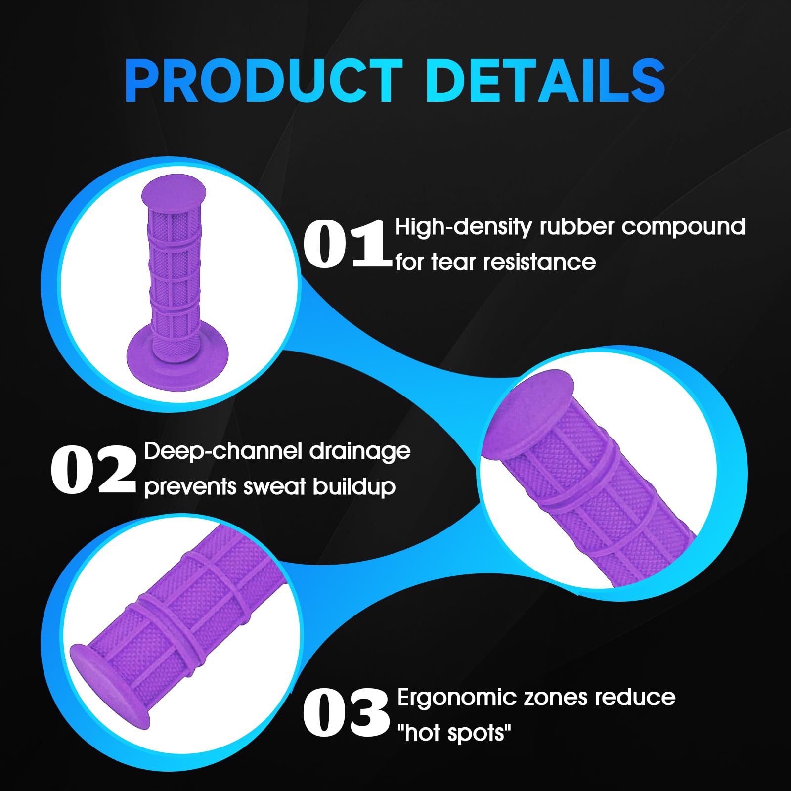 Sur Ron Handlebar Grips, 7/8" Rubber Handle Grips Universal for Surron LBX Talaria Sting R MX3/R MX4 Talaria X3 XXX E-Ride Pro SS/S Electric Dirt Bike