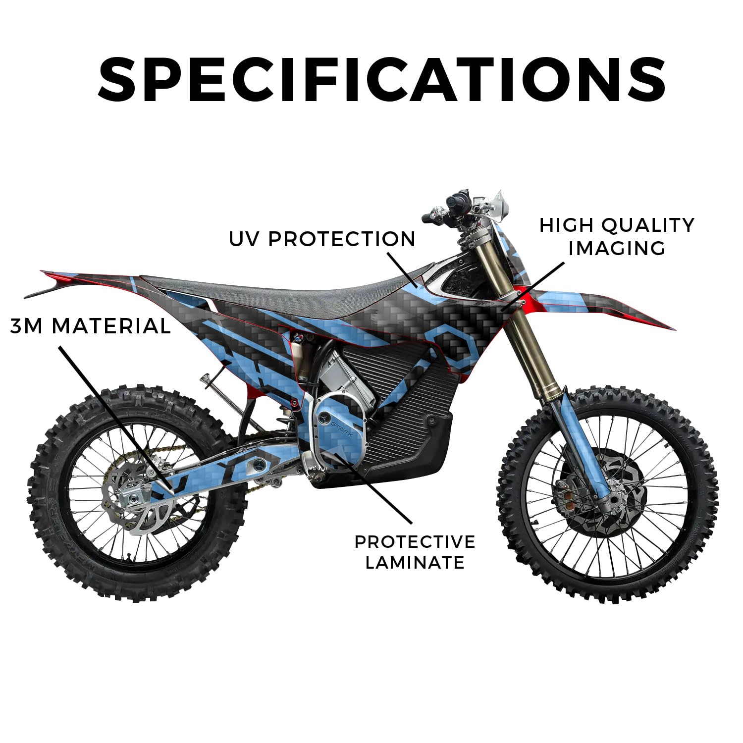 Glossy Glitter Surron Ultra Bee Graphics Kit Wrap - Blue Hex Parts - Sur-Ron Skin - Premium 3M Vinyl Protective Wrap Decal Cover - Easy to Apply | Crafted in The USA by MightySkins