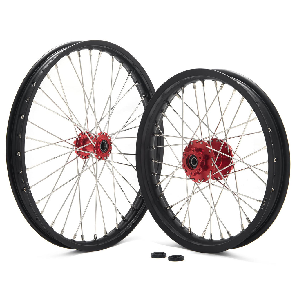 TOFR 17" Front Rear Spoke Wheels Rims Hubs Set for Surron Light Bee LBX Aluminum