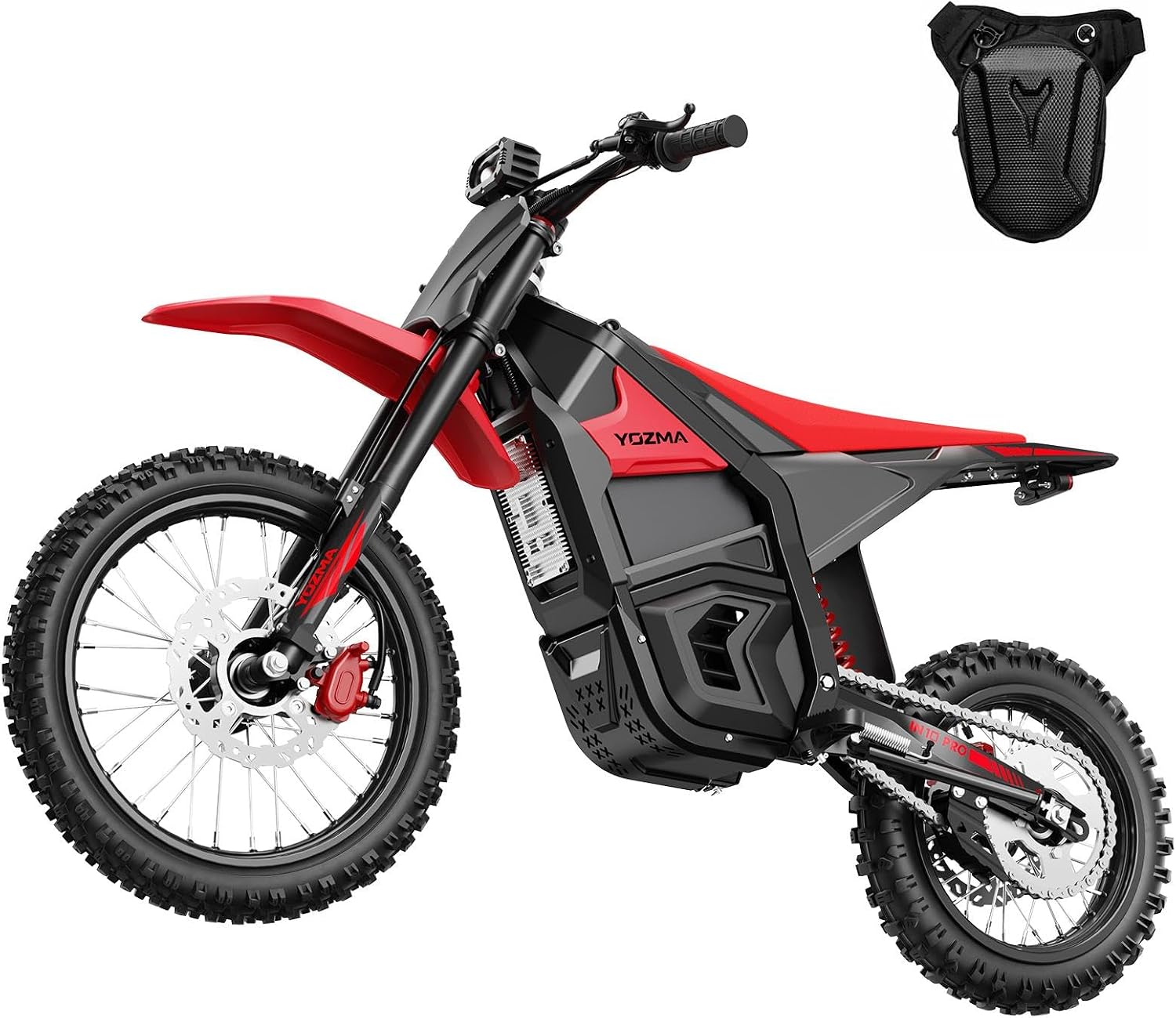 IN10 Pro Electric Dirt Bike, 5500 Peak Mid- Drive Motor, 80KMH Max Speed Ebike, 60V 27AH Bttery with 60 Miles Max Range, 17''/14'' Off-Road Tires, Hydraulic Brakes & Dual Shock Absorption