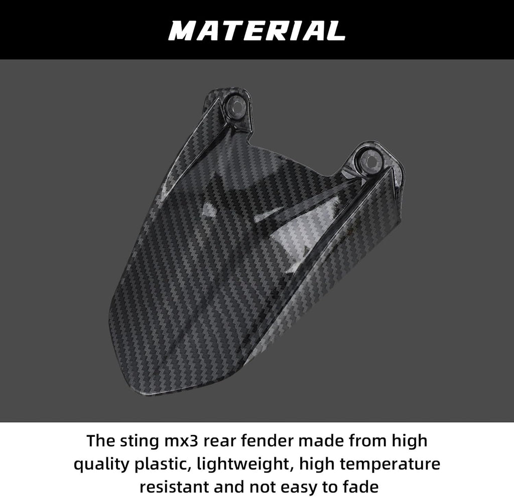 CHANGCHENG Rear Fender Mudguard Talaria Sting MX3/MX4/MX5 | Motorcycle Carbon Fiber Pattern Fender Protector for Talaria Sting MX3/MX4/MX5 Electric Dirt Bike