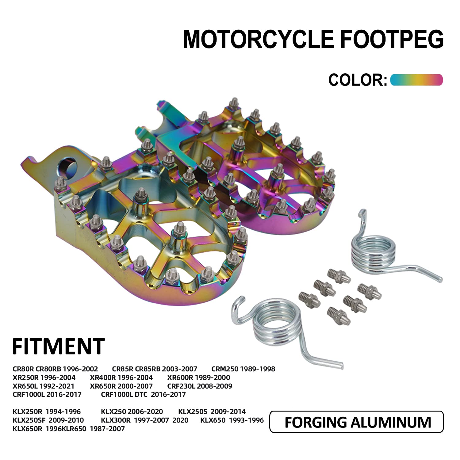 AnXin Dirt Bike Foot Pegs Motorcycle Footpegs Foot Pedals Rests CNC for KLX 110 KLX110 2002-2023 KLX110L 2010-2023 KX60 1998-2003 Pit Bike Black