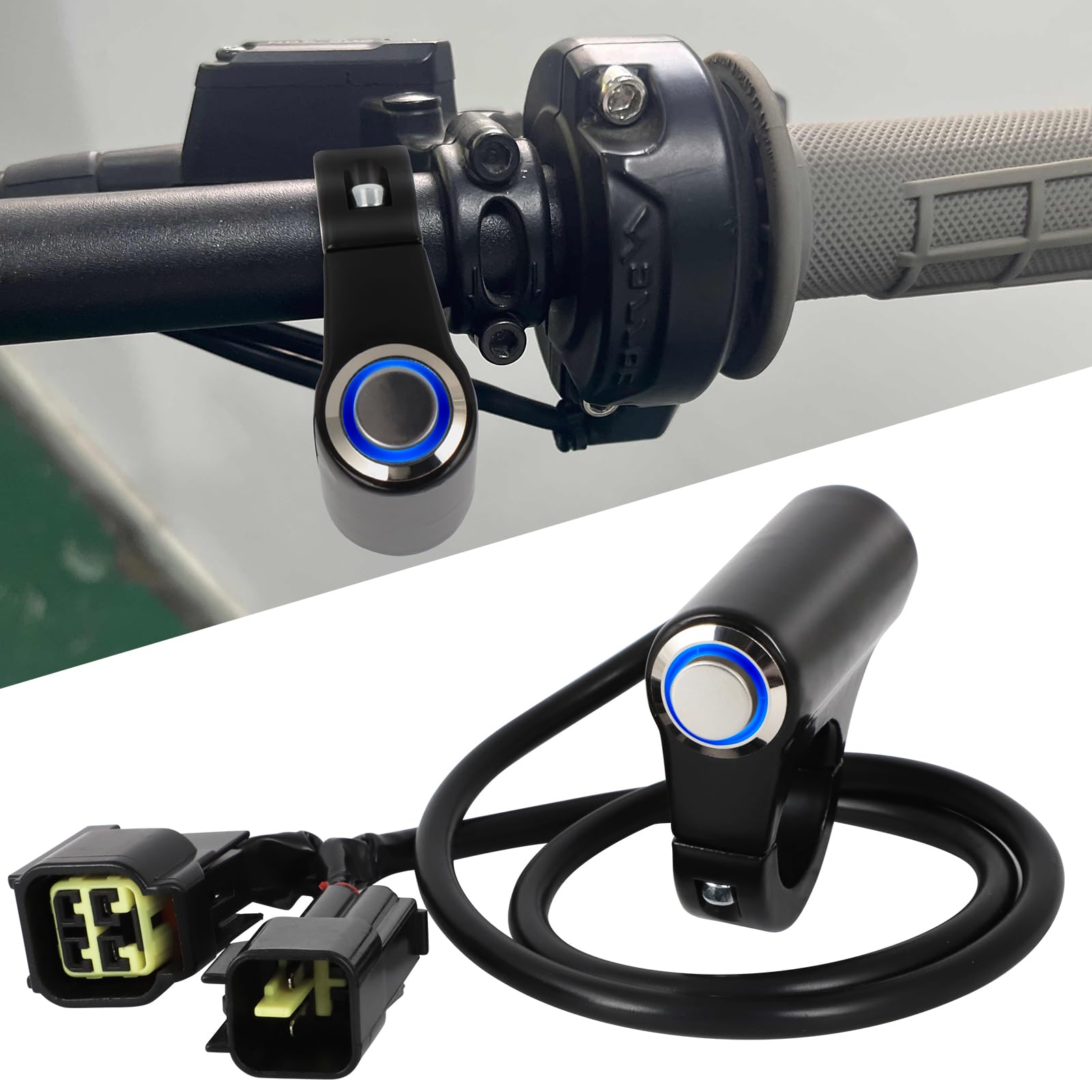 Headlight Kill Switch kits for Talaria Sting R MX4 Plug and Play Help Save Battery with Blue led Halo and Plugs Headlight On/Off Switch