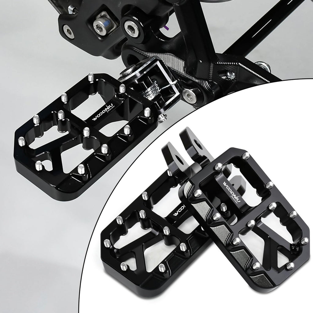 Dirt Bike Foot Pegs for Ebike Surron Light Bee X S, Color Prickly Peg,Motorcycle Aluminum Alloy Pedal for Segway X160 X260/Talaria X3 X4/E Ride PRO SS,Black Body with Dazzling Spikes
