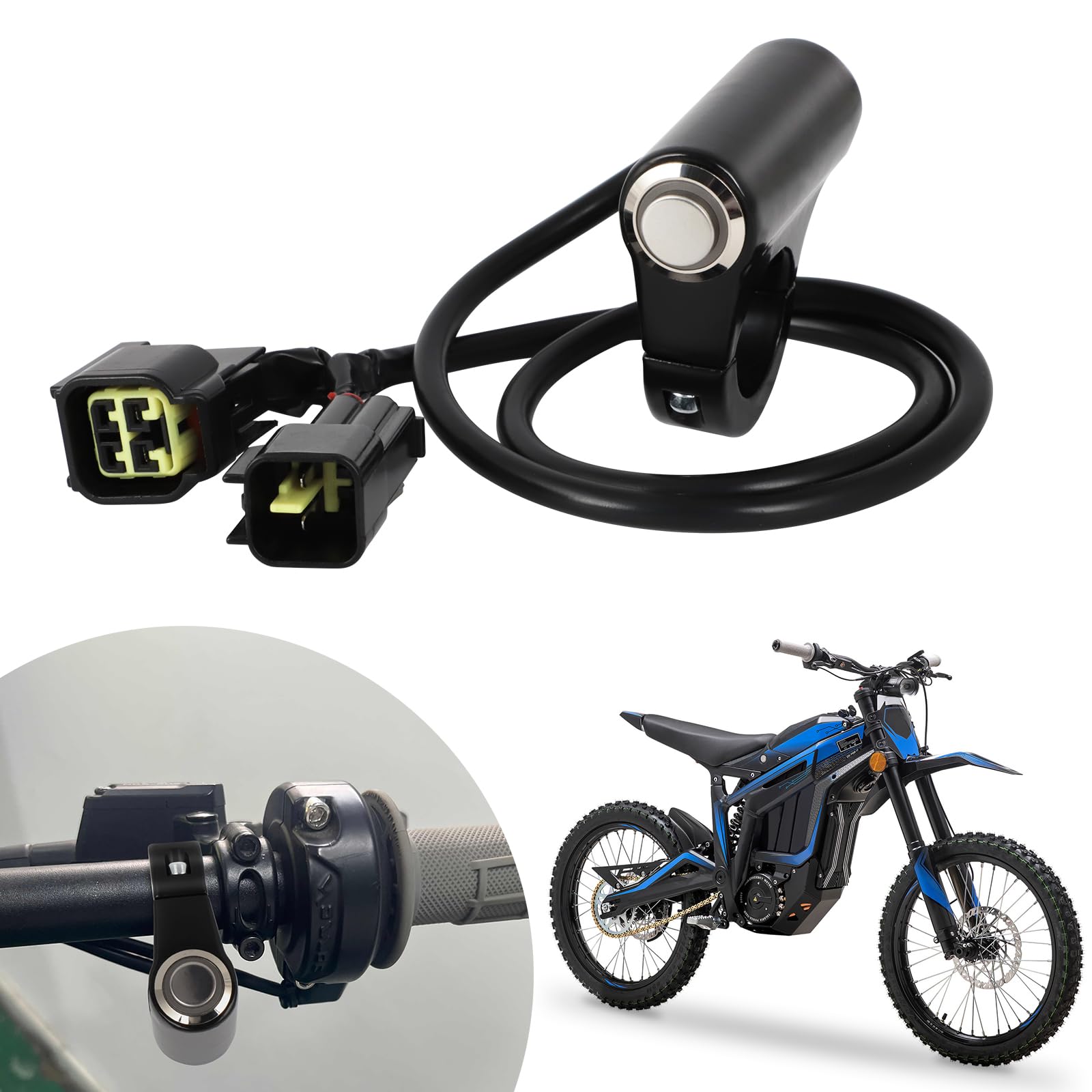 Headlight Kill Switch kits for Talaria Sting R MX4 Plug and Play Help Save Battery with Blue led Halo and Plugs Headlight On/Off Switch