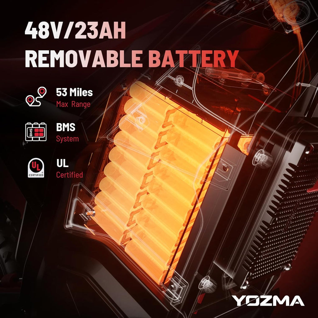 Yozma IN10 Electric Dirt Bike, 2600W 64.4km/h Electric Motorcycle with 48V/23AH Battery Ebike, Full Hydraulic Brakes and Suspensions Mountain Off-Road E Dirt Bike
