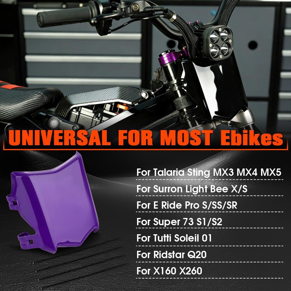 Electric Dirt Bike Hollow Mesh Front Number Plate with 3M Protective Decal for Surron Light Bee X/S,Talaria,Yozma in10,Tuttio,Ridstar Q20 &Super73-Motocross Style Plate to Hide Wire, Ebike Accessories