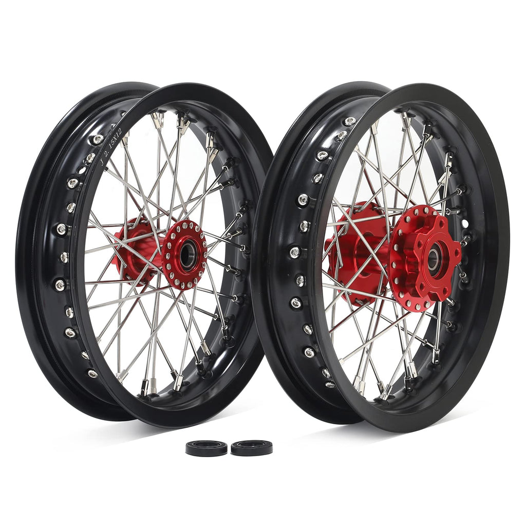 TOFR 17" Front Rear Spoke Wheels Rims Hubs Set for Surron Light Bee LBX Aluminum
