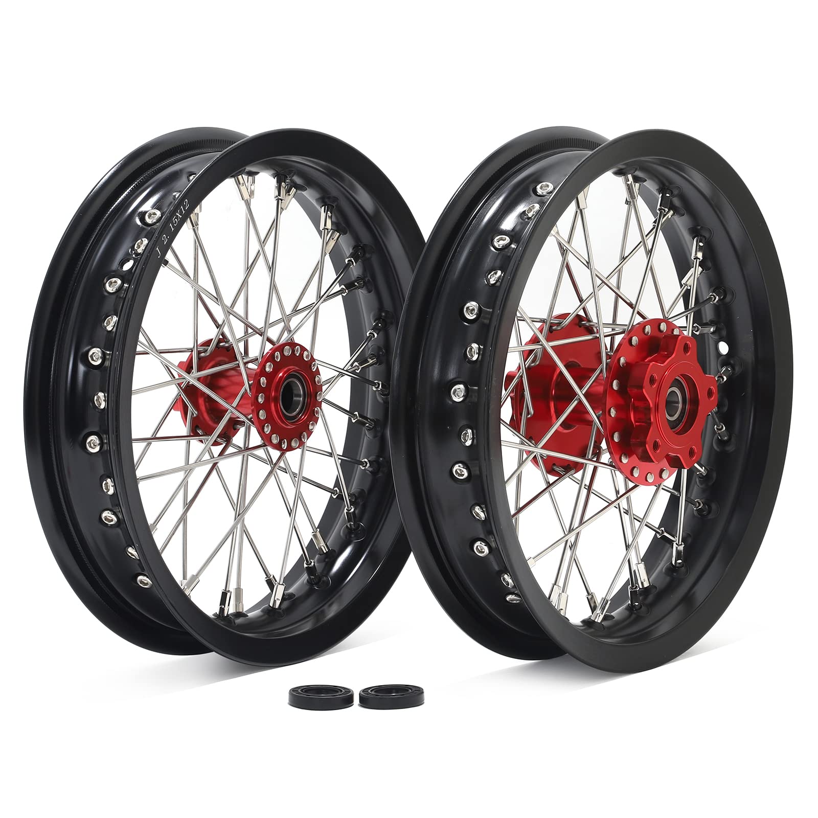 TOFR 12" x 2.15" Rear Wheel Rim Spoke Hub for Surron SUR-RON Light Bee X LBX for Segway X160 X260
