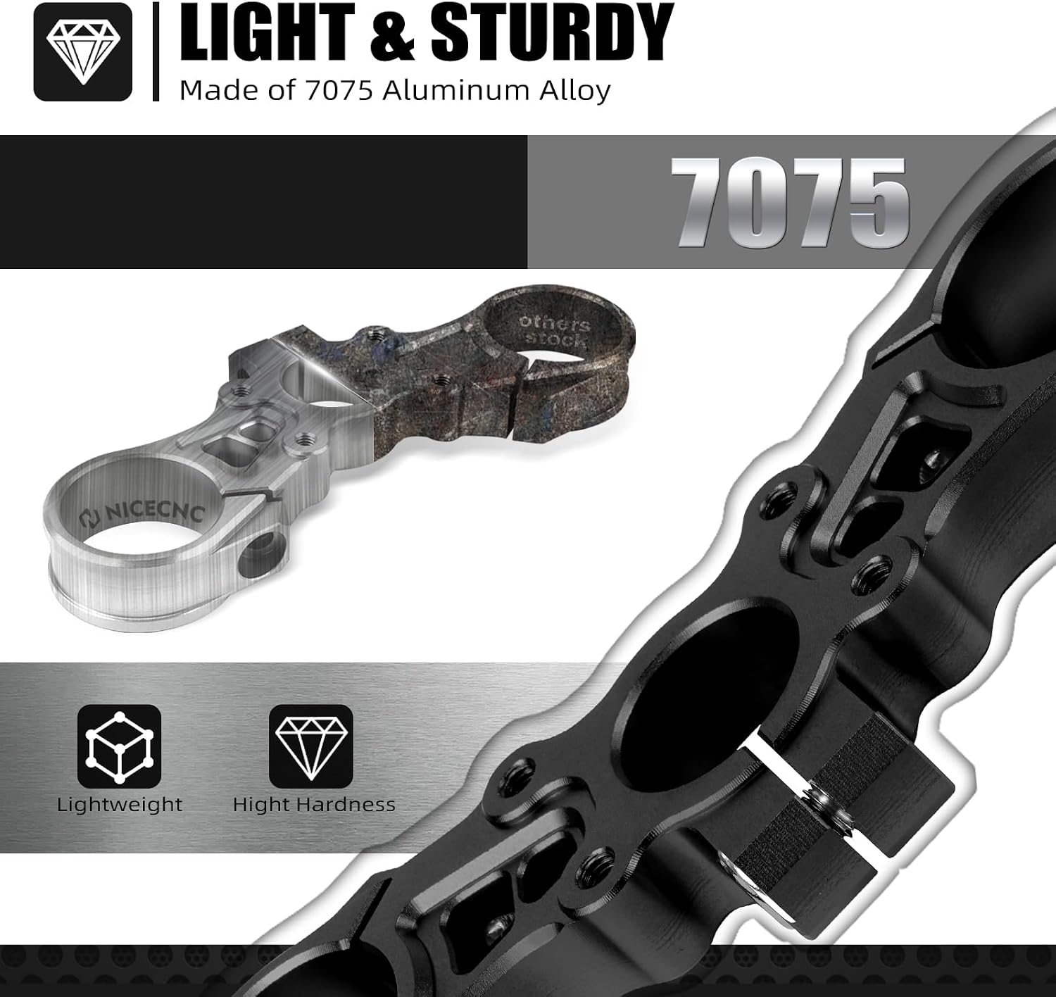 NICECNC Black Upper Triple Clamp Top Link Plate Bracket Compatible with Surron Light bee X/S See Fitment Off-Road Motorcycle Modified Upper Plates