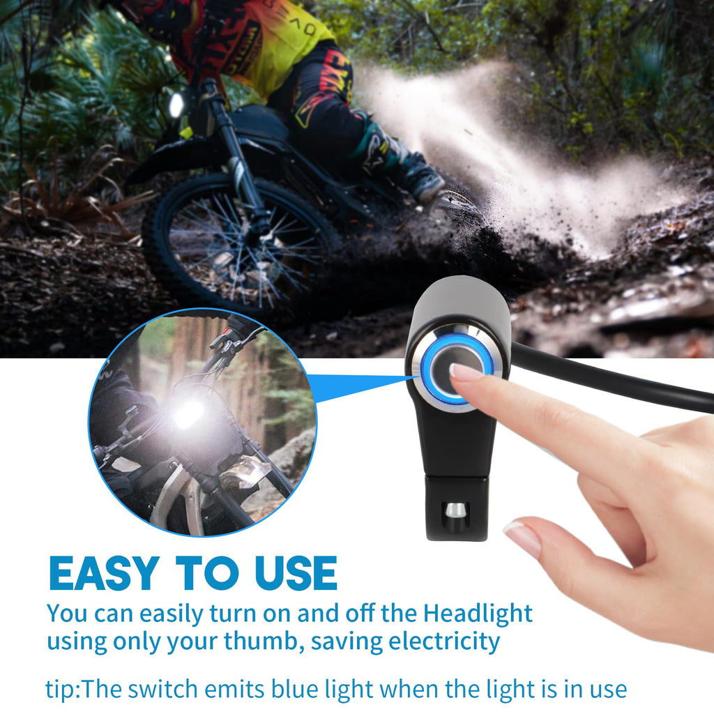 Headlight Kill Switch kits for Talaria Sting R MX4 Plug and Play Help Save Battery with Blue led Halo and Plugs Headlight On/Off Switch