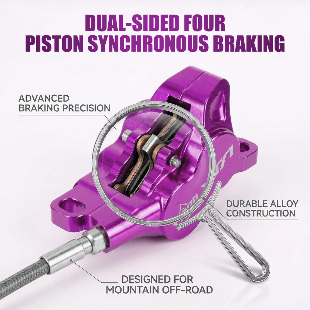 Front Rear Brake Kit for Sur-Ron, PSLER Upgraded Front Rear Brake Kit for Sur Ron Light Bee X Segway X160 X260 for Talaria XXX for Talaria Sting MX3 R MX4 for 79Bike Falcon M/E Ride Pro SS (Purple)