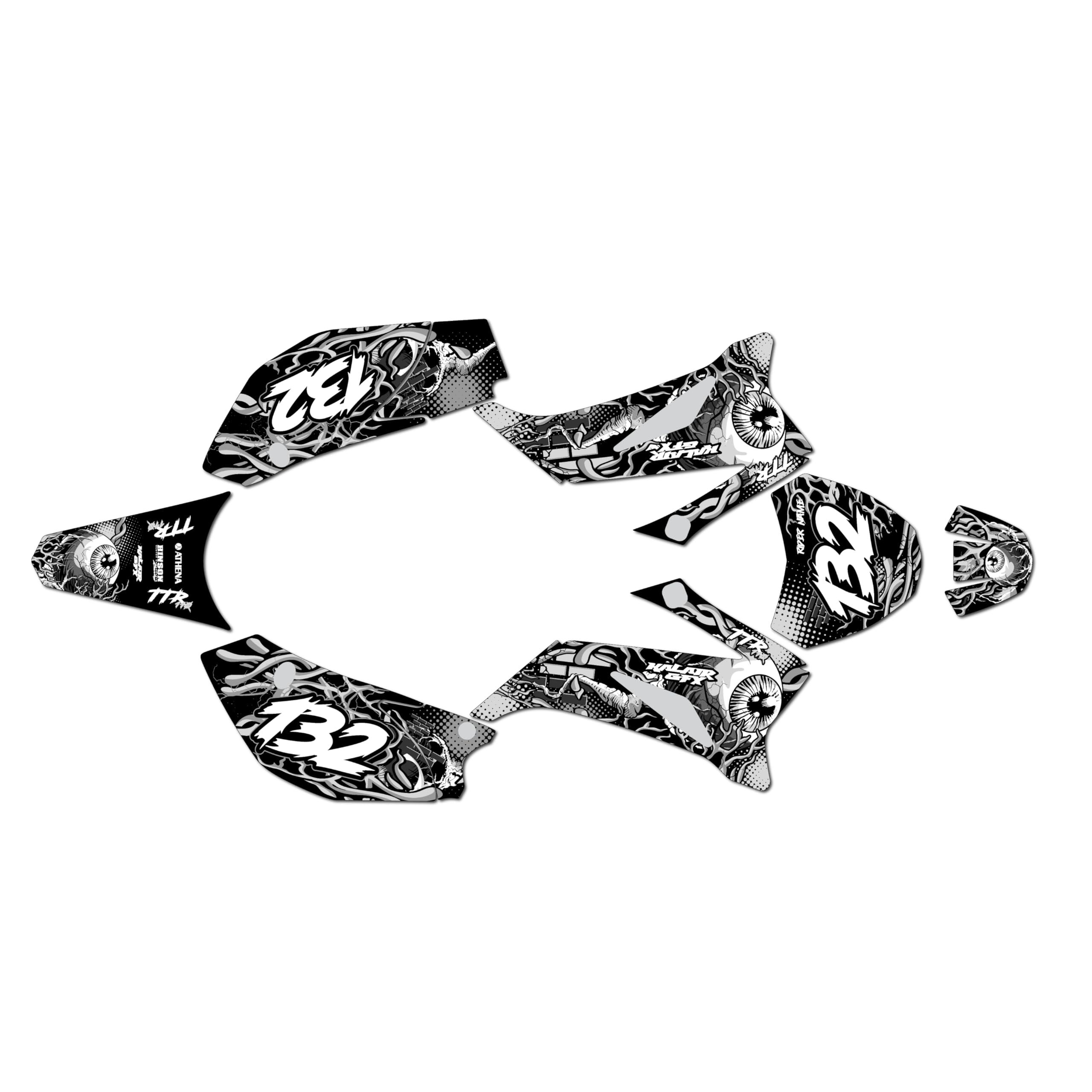 Graphics Kit for Yamaha TTR 110 (2008+) CORE Series Cm Holographic 16 Mil - Dirt bike Custom Racing Graphics Decals Stickers Kit, no-plastics