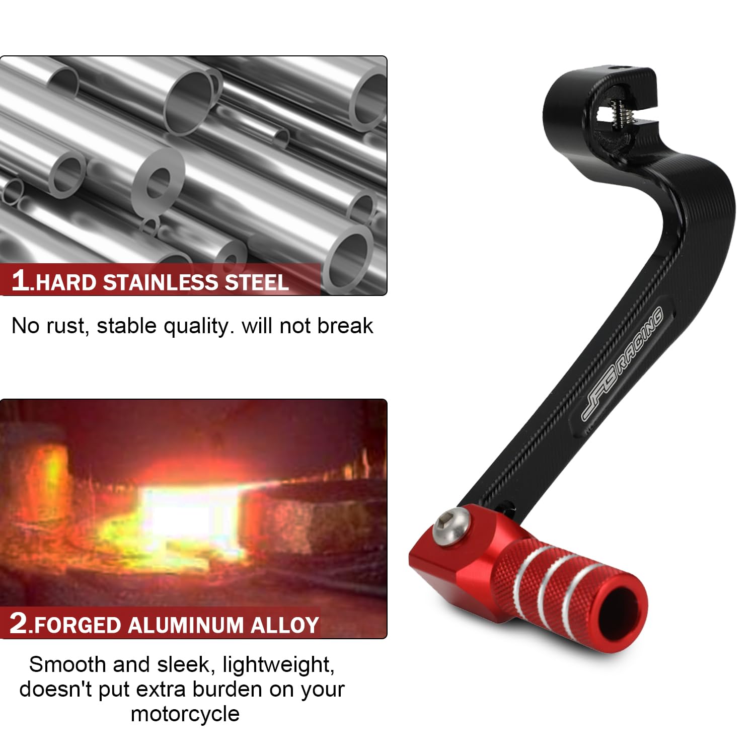 JFG RACING Motorcycle Gear Shifter Shift Lever Folding Tip CNC for CRF 110 CRF110F 2013-2023 TTR 110 08-09 11-21 Black