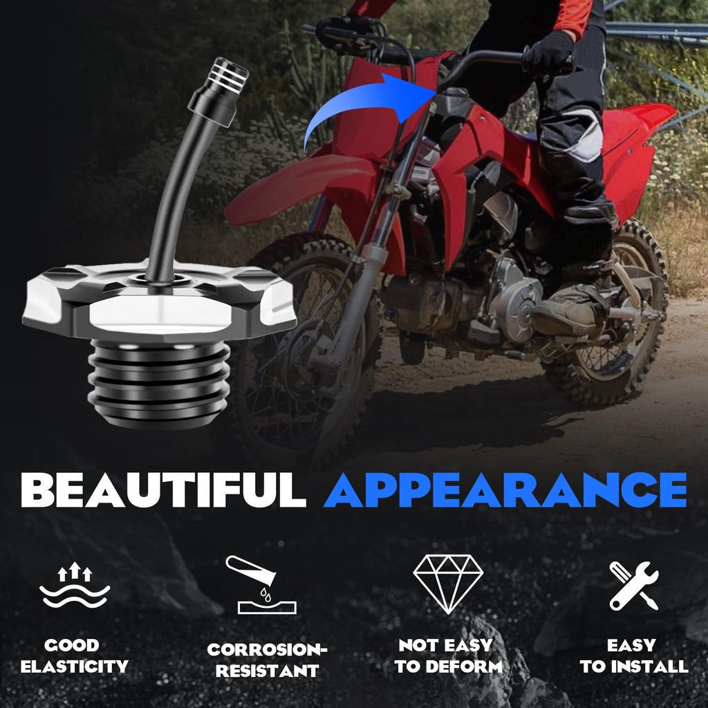Dirt Bike Gas Fuel Tank Cap Cover with Vent Hose CNC for CRF 110 125F CRF110 CRF125F CRF125FB Big Wheel 2019-2024 Red