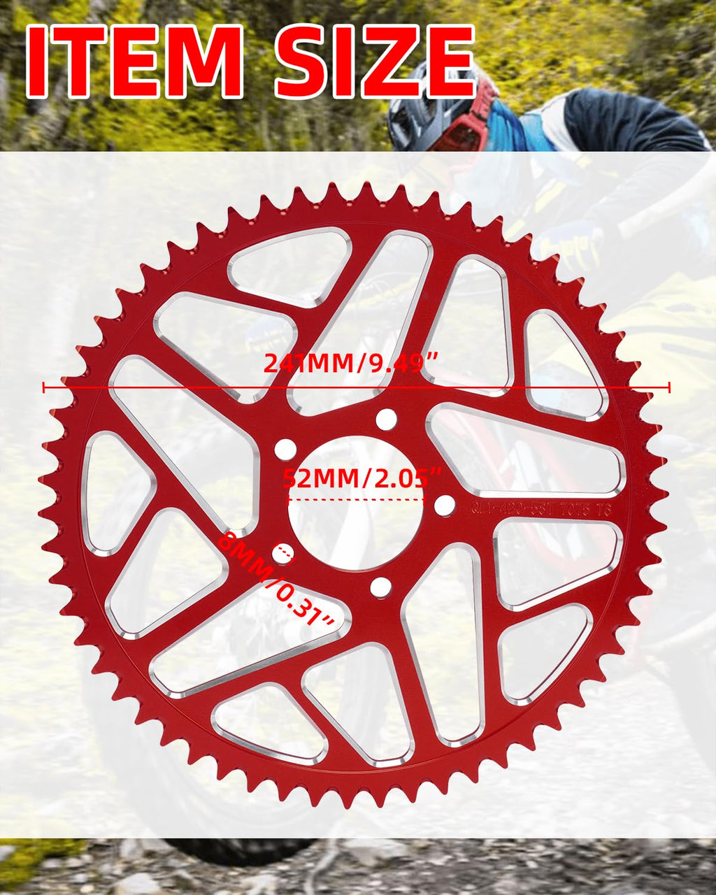 Sprocket for Surron,60T Chain Sprocket for Dirt Bike Sur Ron Light Bee S/Light Bee X/X160/X260/Talaria Sting MX3/Talaria Sting R MX4 - Red