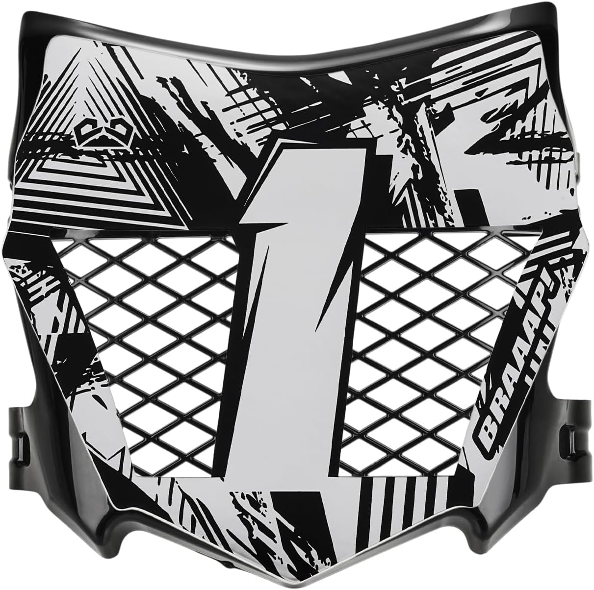 Electric Dirt Bike Hollow Mesh Front Number Plate with 3M Protective Decal for Surron Light Bee X/S,Talaria,Yozma in10,Tuttio,Ridstar Q20 &Super73-Motocross Style Plate to Hide Wire, Ebike Accessories