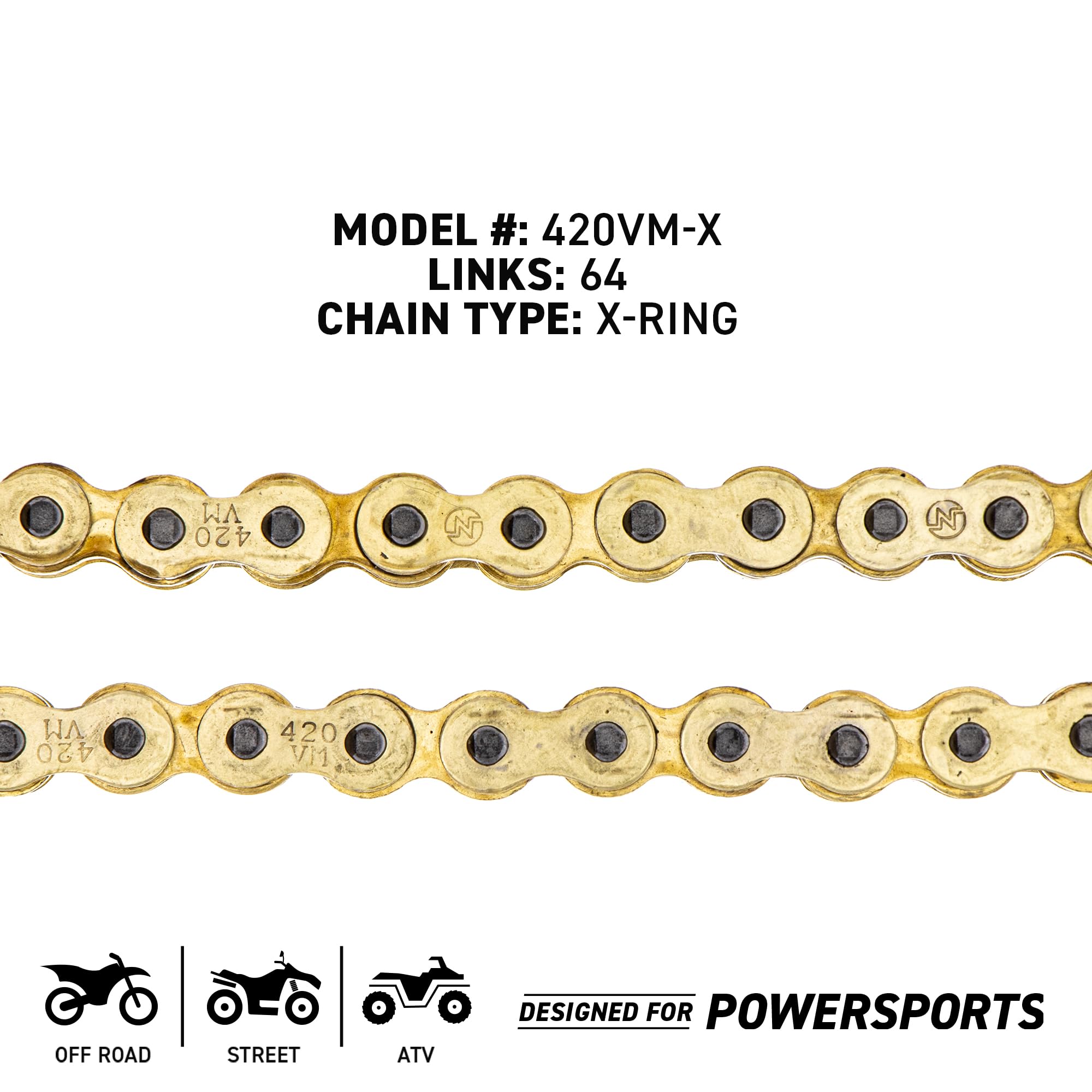 NICHE Gold 420 X-Ring Chain 108 Links with Connecting Master Link
