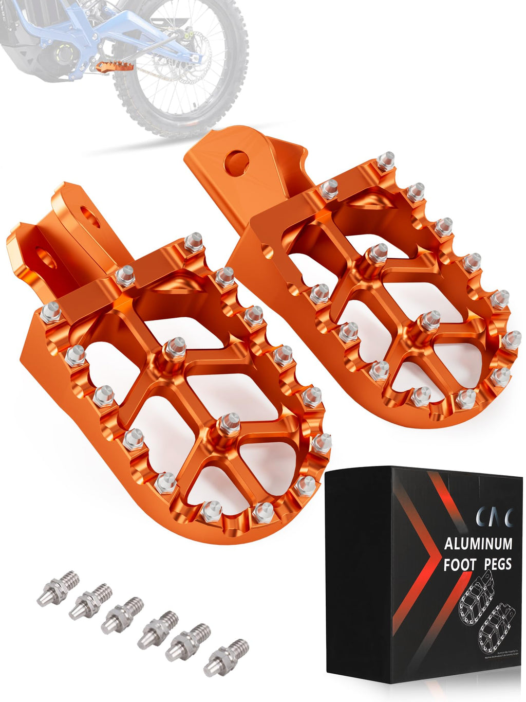 JFG RACING Dirt Bike Foot Pegs,7075 Aluminum CNC Pedals Rests for Surron Light Bee X and S/E Ride Pro SS/CRF150F CRF230F 03-19/CRF250F 19-24/XR150L 15-24/KDX200 83-94-Red