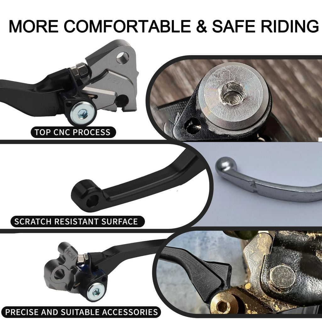Brake Clutch Levers for KLX 110 KLX110 2002-2025 KLX110L 2010-2025 Dirt Pit Bike Adjustable CNC Lever Pivot Set Secure Vibrant Anodized Green