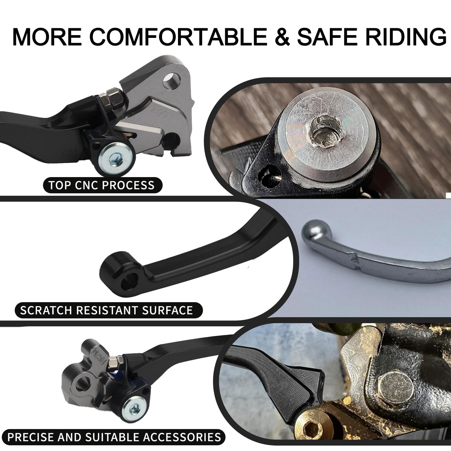 Brake Clutch Levers for KLX 110 KLX110 2002-2025 KLX110L 2010-2025 Dirt Pit Bike Adjustable CNC Lever Pivot Set Secure Vibrant Anodized Green