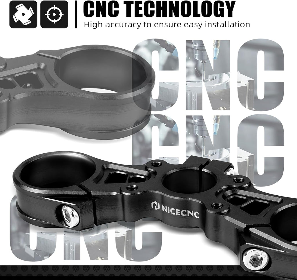NICECNC Black Upper Triple Clamp Top Link Plate Bracket Compatible with Surron Light bee X/S See Fitment Off-Road Motorcycle Modified Upper Plates