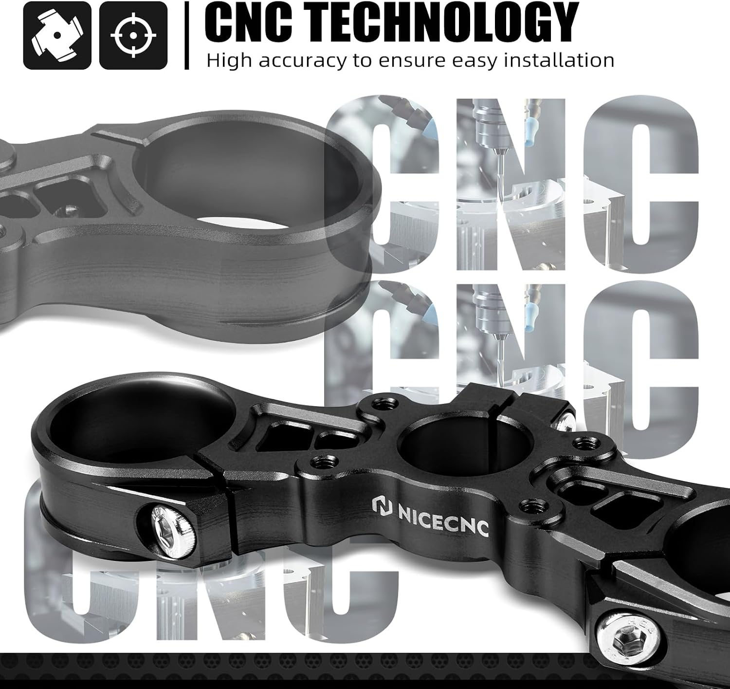 NICECNC Black Upper Triple Clamp Top Link Plate Bracket Compatible with Surron Light bee X/S See Fitment Off-Road Motorcycle Modified Upper Plates