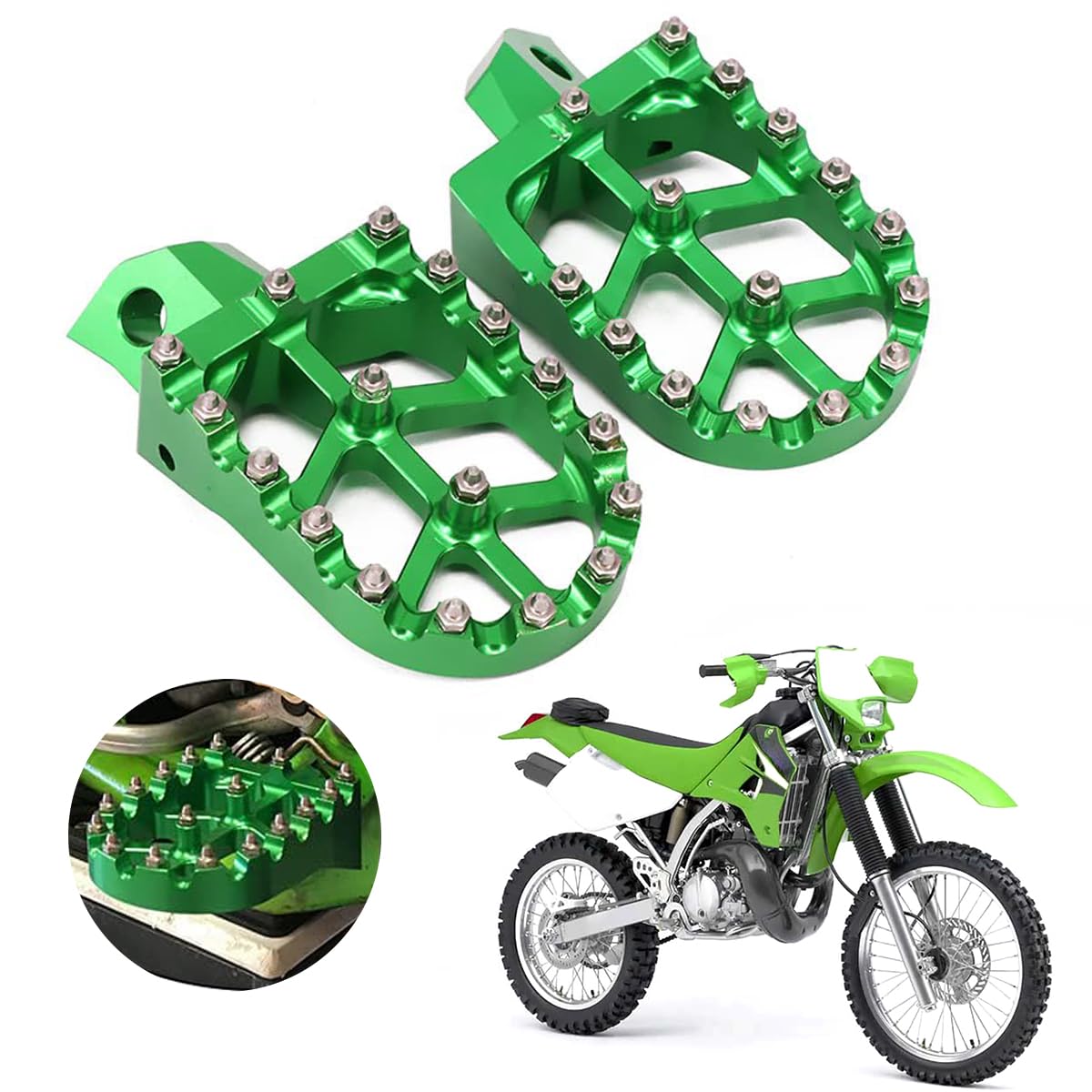 AnXin Dirt Bike Foot Pegs Motorcycle Footpegs Foot Pedals Rests CNC for KLX 110 KLX110 2002-2023 KLX110L 2010-2023 KX60 1998-2003 Pit Bike Black