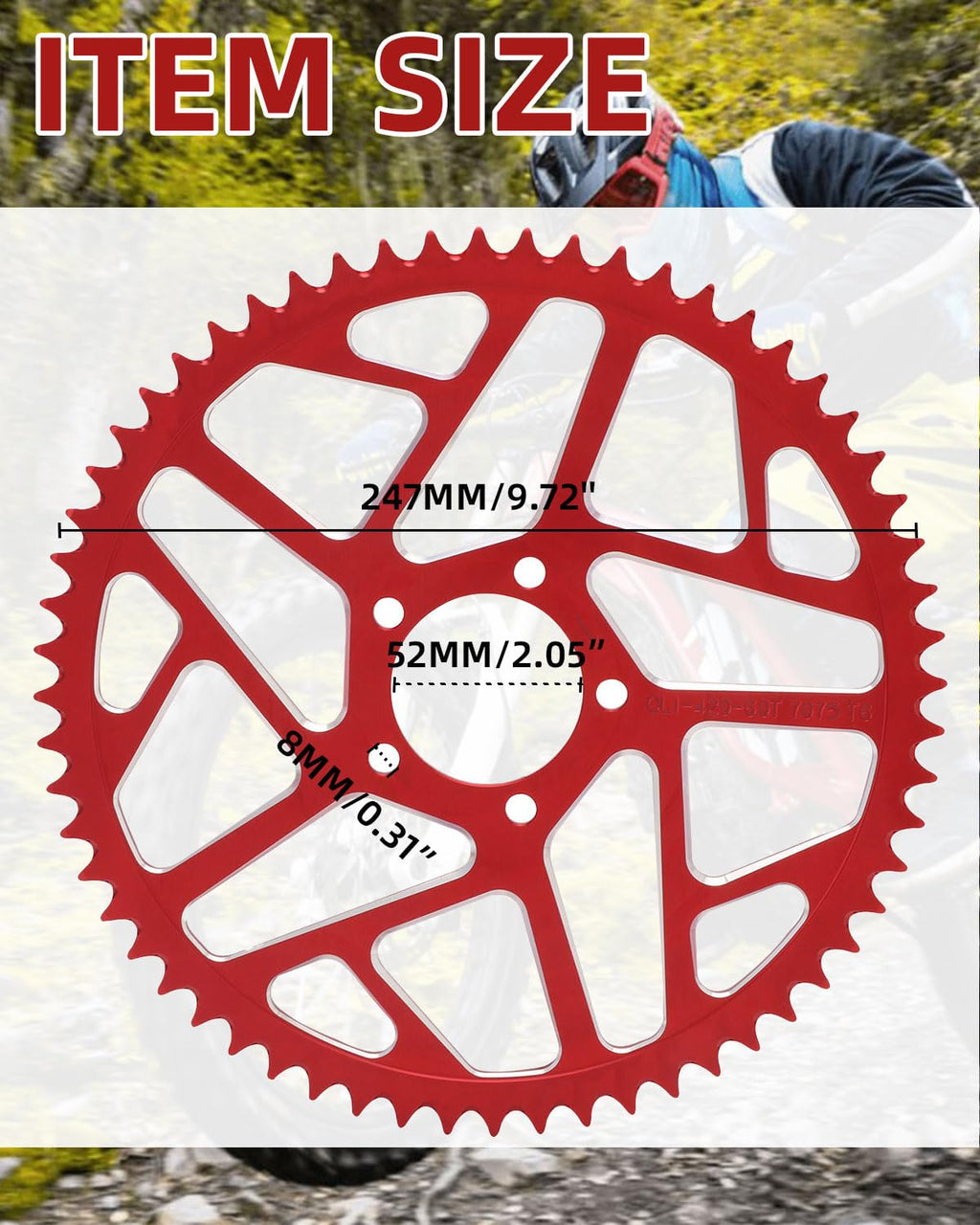 Sprocket for Surron,60T Chain Sprocket for Dirt Bike Sur Ron Light Bee S/Light Bee X/X160/X260/Talaria Sting MX3/Talaria Sting R MX4 - Red