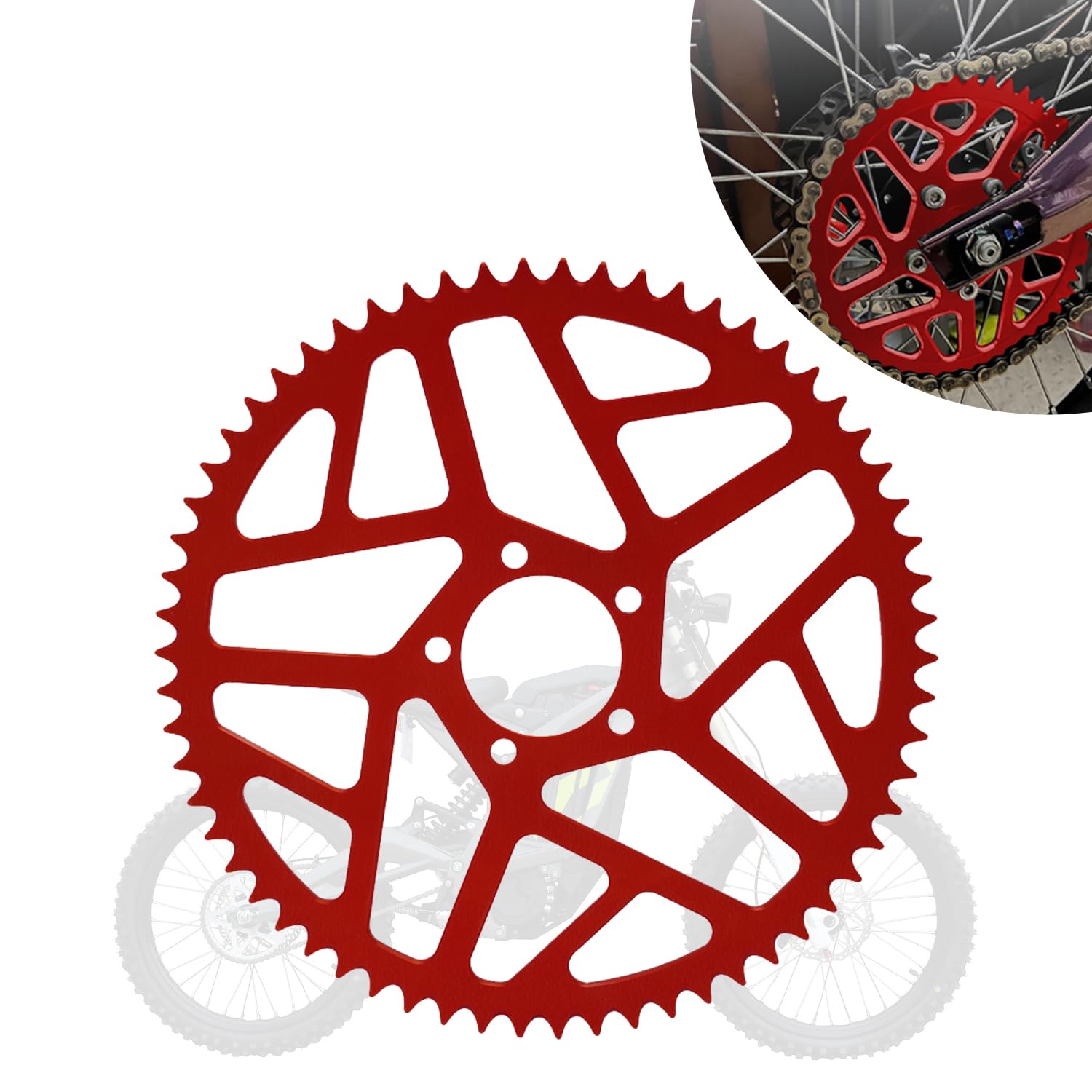 Sprocket for Surron,60T Chain Sprocket for Dirt Bike Sur Ron Light Bee S/Light Bee X/X160/X260/Talaria Sting MX3/Talaria Sting R MX4 - Red