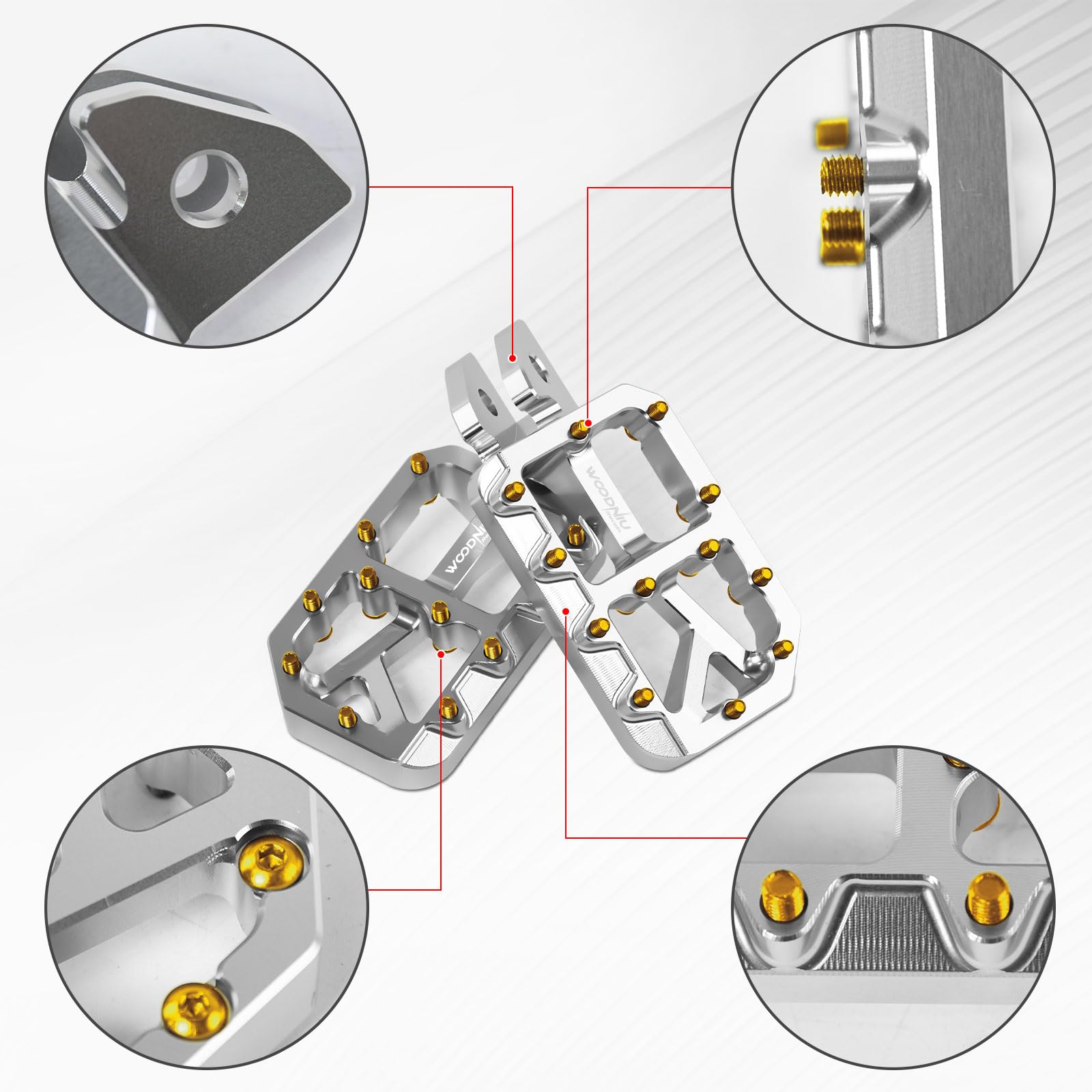 Dirt Bike Foot Pegs for Ebike Surron Light Bee X S, Color Prickly Peg,Motorcycle Aluminum Alloy Pedal for Segway X160 X260/Talaria X3 X4/E Ride PRO SS,Black Body with Dazzling Spikes