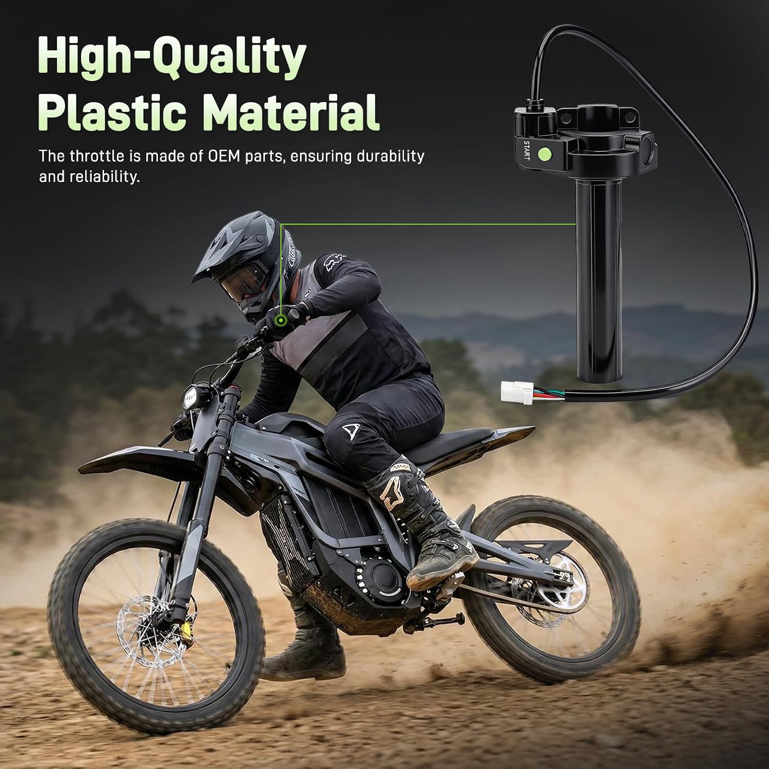 Throttle Twist Grip for Talaria Sting MX5, Full Twist Throttle Dirt Bike Cable, Sturdy Speed Gas Handle for Taparia, OEM Handlebar Accessories for Talaria