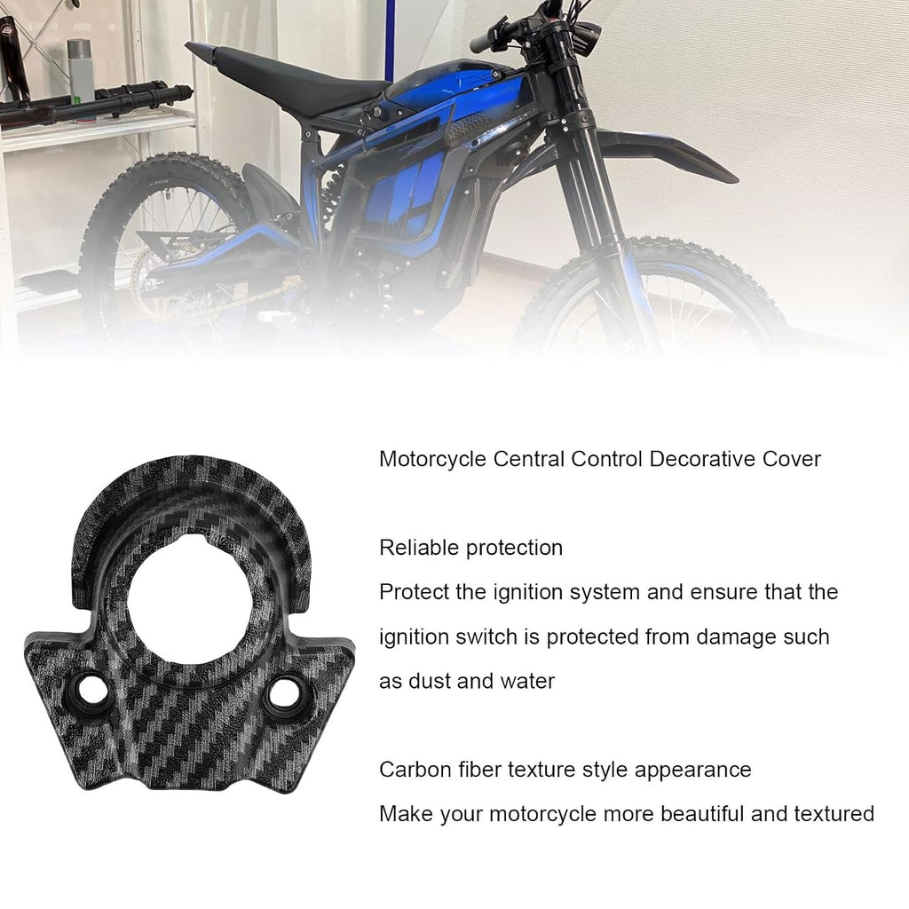 Carbon Fiber Pattern Motorcycle Central Control Decorative Cover Ignition Key Switch Trim Replacement with Easy Installation for Talaria Sting X3 MX3 MX4 MX5